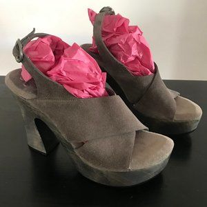 Calleen Cordero Suede Taupe Heels